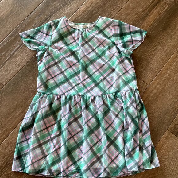 Ann Taylor green/pink cottagecore drop waist lined dress size 18 - Picture 2 of 7